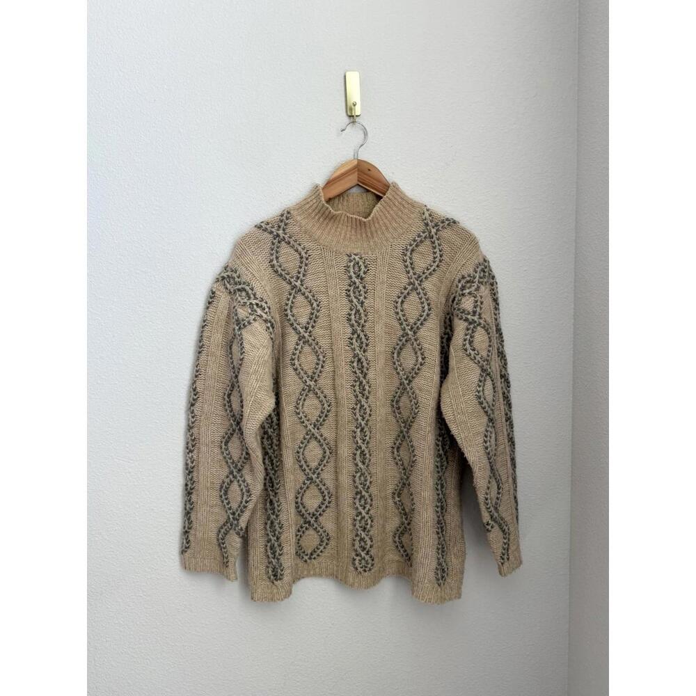 Vintage 90’s Eddie Bauer Legends Wool Blend Fisherman Knit‎ Sweater Women’s M